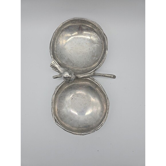 Mariposa Bird & Branch Metal Double Serving  Bowl Nests - Picture 6 of 11